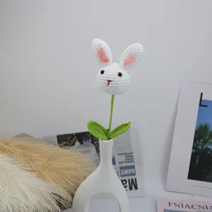 SYHandmade di simulazione di lana uncinetto fiore cartone animato Bouquet animale maiale Panda coniglio gattino bambola Gif per bambini all'ingrosso