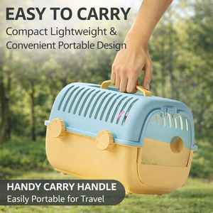 Transportín de Viaje Transpirable y Fácil de Limpiar para Mascotas Pequeñas, Jaula Portátil para Hámster con Asa y Botella de Agua para Animales Pequeños - Product Image 5