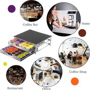 2 niveles <span class=keywords><strong>Dolce</strong></span> <span class=keywords><strong>Gusto</strong></span> 72 Uds. Organizador de cápsulas de café de doble capa soporte de cápsulas de café metal negro estilo moderno Almacenamiento de cápsulas de café - Product Image 6