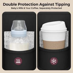 Organizador <span class=keywords><strong>Doble</strong></span> Extra Grande para Cochecito Max |   Resistente al Agua |   Bolsa para Chupetes y Mordedores de Grado Alimenticio |   Portavasos Aislado para 2 Bebidas | - Product Image 4