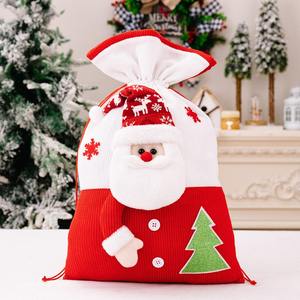 2025 décorations de noël créatif Double pièce tissu tricoté sac cadeau père noël wapiti bonhomme de neige sac cadeau sac cadeau - Product Image 2