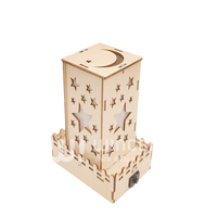 Lanterne en bois à faire soi-même Wincent, lumière de nuit, modèle de puzzle 3D, lune croissante, décoration céleste, cadeau pour enfants et adultes, chambre à coucher