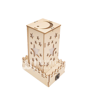Lanterne en bois à faire soi-même Wincent, lumière de nuit, modèle de puzzle 3D, lune croissante, décoration céleste, cadeau <span class=keywords><strong>pour</strong></span> enfants et adultes, chambre à coucher - Product Image 4