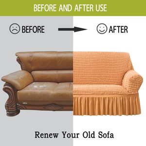 Funda de sofá de burbujas de lujo moderna, tela gruesa con diseño teñido liso protector de poliéster Spandex para sofá seccional - Product Image 3