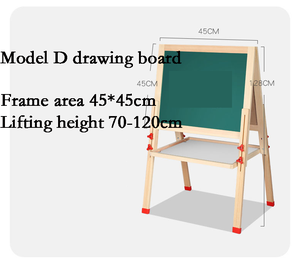 กระดานดำไม้สำหรับโรงเรียนกระดานดำสองด้านพร้อมขาตั้งสำหรับเด็ก - Product Image 5
