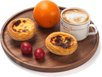 Plateau de service rond en bois d'acacia, plateau de présentation personnalisé pour table basse, bougies et amuse-gueules