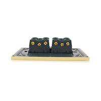 Interruptor de Luz de Pared de Lujo Dorado de 4 Gangs, Control de 1 Vía y 2 Vías, para Uso Doméstico en Panamá, Perú y Filipinas
