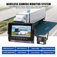 Caméra de recul sans fil pour camion avec moniteur IPS étanche de 7 pouces, système de surveillance des angles morts à 360 degrés, kit de recul pour voiture Wifi