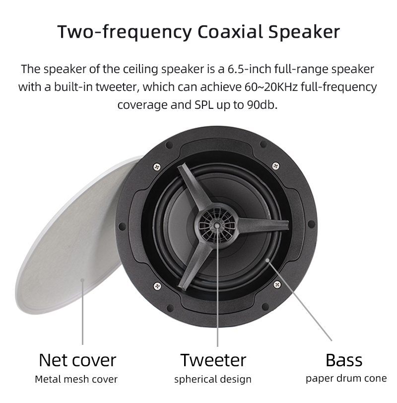 Home Wireless Ceiling Speaker WiFi BT5.4 AUX Multi-room Playback Active Speakers for Home Theater Audio System · image 5