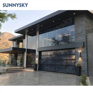 Sunnysky hiện đại bão kháng cắt điện cửa nhà để xe tự động fullview Nhôm kính cửa nhà để xe - Product Image 1