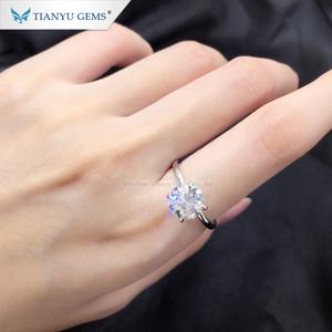 Tianyu Gems Single Diamond Ring 2.5ct Old Europe Cut Moissanite 14K 18K Pure White Gold Solitaire Ring - Product Image 1