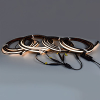 Kit d'éclairage mural complet pour panneaux à lattes, 4x2,4M, bandes LED 24V 11W/M CRI90 IP20 avec contrôleur RF et driver pour éclairage d'étagères murales
