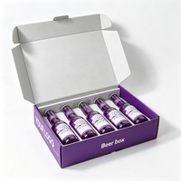 Boîte d'expédition en papier kraft recyclable personnalisée en gros pour le transport de bouteilles de bière, de vin, de soda et de jus, boîte à courrier cadeau