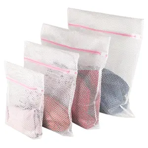 Bán Buôn OEM Mật Độ Lưới Polyester Lưới Rửa Với Zippered Laundress Bag Máy Giặt Quần Áo Đồ Lót