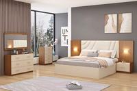 Ensemble de chambre à coucher King Size en gros, design moderne pour hôtel, ensembles de meubles de chambre à coucher, lit King Size en MDF, armoire