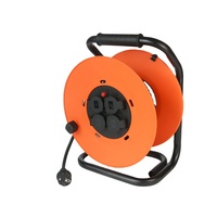 Enrouleur de câble électrique professionnel pour chantier, 4 prises françaises, 240V, IP44, cadre carré, câble H07RN-F