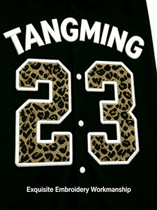 Conjuntos Coordinados de Verano 2026 de Alta Calidad Personalizados, Estampado de Leopardo, Estilo Hip Hop, 95% Algodón, 5% Elastano, 280GSM, <span class=keywords><strong>Chándal</strong></span> Informal para <span class=keywords><strong>Hombre</strong></span> - Product Image 2