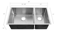 Évier de cuisine double en acier inoxydable 304 de haute qualité, fait main, design moderne, installation sous plan, facile à nettoyer, fournitures ménagères