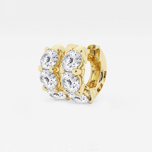 Pendientes de aro con diamantes cultivados en laboratorio, redondos, 3 Ctw, para mujer, joyería fina brillante, elegante, minimalista, regalo para el día a día - Product Image 6