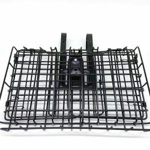 Bicycle Folding Basket Black <b>Iron</b> Quick Release Handlebar Mount Front Rear Hanging Bike Accessory - Product Image 4