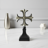 Polyrésine Vintage feuille d'argent décor de Table croix résine Style Antique croix décoration pour la décoration intérieure