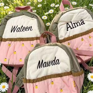 Custom Embroidered Name <b>Kids</b> <b>Backpack</b> Cartoon Lightweight Nylon Durable Zipper Closure Interior Pocket Children - Product Image 3