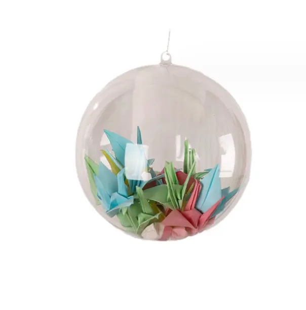 Boîte cadeau de fête de mariage à la maison 4-40CM boule transparente de Noël boule en plastique arbre de Noël ornements suspendus
