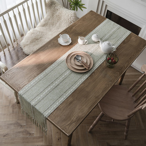 Nappe de gros Summer <span class=keywords><strong>Anne</strong></span>'s Simple Floral brodé avec pompon pour la maison ou l'hôtel Chemin de table - Product Image 3