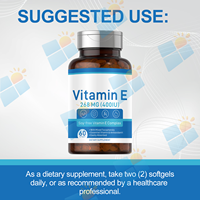 Gélules de Vitamine E Naturelle Sans Soja, Marque Privée OEM ODM, Complexe de Vitamine E, Complément Alimentaire pour le Soutien Antioxydant, Vente en Gros