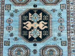 Moderne personnalisable 5x5 pieds bleu carré Kazak tapis afghan noué à la main Veg teinture laine pour chambre à coucher maison exercice prière coton - Product Image 2