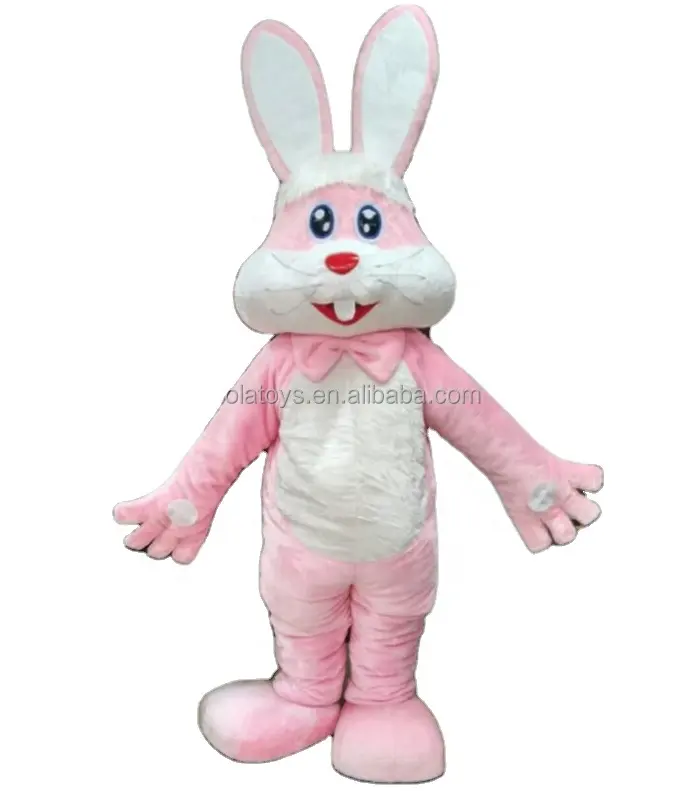 Costumes de mascotte de lapin de Pâques rose grosse dent/costume de mascotte/mascotte