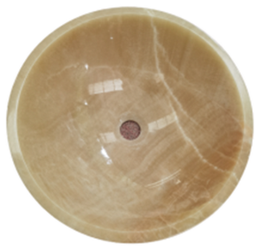 Modern Marble Natural Stone Round Bathroom <b>Sink</b> china yellow onyx Counter top Lavatory Basin with Polished Finish Eco-Friendly - Product Image 1