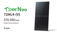 Pour Jinko Tiger Neo N-Type 575Watt Panneau solaire JKM570-590N-72HL4-V Module mono-facial demi-cellule pour système d'énergie solaire