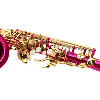 Hot Pink Eb Alto Saxophone Brass Wind Instrument Adjustable Lacquered Finish Bakelite Head for Student Beginner Band Performance
