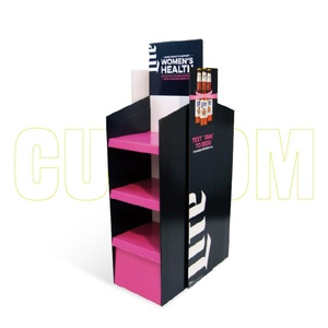 ชั้นวางสินค้าแบบตั้งพื้นทำจากกระดาษลูกฟูกแบบกำหนดเองได้ฟรี สำหรับขนมขบเคี้ยว ช็อกโกแลต และสินค้าอื่นๆ - Product Image 4