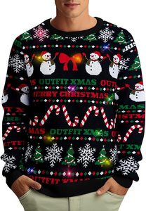 2025 Custom LOGO Knitted Pullover Ugly Holiday Led <strong>Christmas</strong> Sweater <strong>Lights</strong> up Funny Deer <strong>Christmas</strong> <strong>Jumper</strong> - Product Image 3