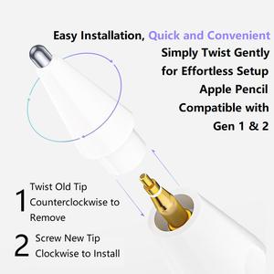 Pointes de rechange en plastique colorées et élégantes à double couche, souples et résistantes, pour stylet de tablette <span class=keywords><strong>Pencil</strong></span> 1ère/2ème génération - Product Image 5