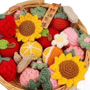 Accessoires pendentifs en coton crocheté faits main, porte-clés en peluche motif fruit d'orange de dessin animé, style coréen, DIY, pour l'examen d'entrée à l'université - Product Image 1