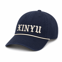 Casquette de baseball 6 panneaux en sergé 100% coton, couleur basique, à rayures, avec broderie gothique, visière courbée, style streetwear décontracté, pour l'extérieur
