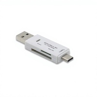 Lecteur de cartes multifonction OTG en gros d'usine, cartes TF/SD, USB 2.0, cinq-en-un, exclusif, transfrontalier, externe pour téléphone portable