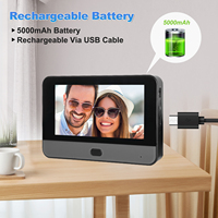 Caméra de porte intelligente avec écran 4,3 pouces, vision nocturne, détection de mouvement, sonnette vidéo Wifi pour interphone domestique