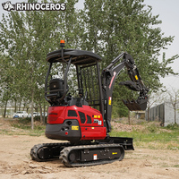 Miniexcavadora Rhinoceros XN18 de 1.8 Toneladas con Motor Kubota/Yanmar, Certificación CE y EPA
