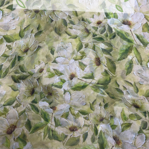 Échantillon gratuit de tissus légers et antistatiques en coton biologique Impression florale douce et respirante pour filles Robes en crêpe teint uni - Product Image 1