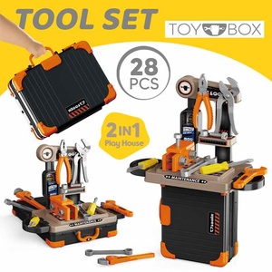 Banc d'outils pour enfants 2-en-1 pour garçons-28 PCS <span class=keywords><strong>Jouet</strong></span> d'<span class=keywords><strong>atelier</strong></span> de construction et de simulation-Banc de travail sûr et durable - Product Image 2