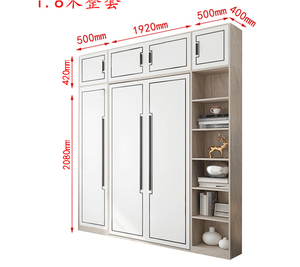 Cama Murphy de Pared para Ahorrar Espacio, Simple, para Cuarto de Estudio o Invitados, con Armario, Guardarropa, Gabinete de Almacenamiento, Camas Ocultas Invisibles, Librería - Product Image 6