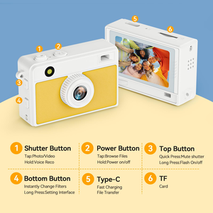 Appareil photo numérique compact pour enfants en gros, mini appareil photo 1080P CMOS avec écran LCD IPS, idéal comme cadeau pour étudiants - Product Image 6