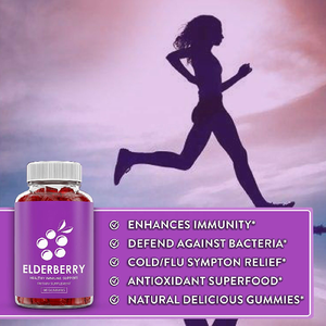 Elderberry Gummies สีดำกับวิตามินซีสังกะสีสำหรับระบบภูมิคุ้มกันสนับสนุนสารต้านอนุมูลอิสระ Superfood - Product Image 3