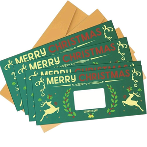 Biglietto Gratta e Vinci <span class=keywords><strong>Natalizio</strong></span> con Sorpresa Regalo Verde Biglietto Regalo Buon Natale Gratta e Vinci con Busta - Product Image 6