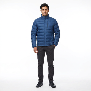 Direct Manufacturer's Custom Ultralight Men's Puffer Jacket Quilted <b>Winter</b> <b>Coat</b> Filling Stand Collar Pattern Outdoor Use - Product Image 1