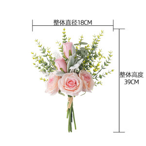 Ramo de Rosas Artificiales con Fragancia Salvaje, Decoración para el Hogar de Poliéster, Arreglo para Bodas - Product Image 4